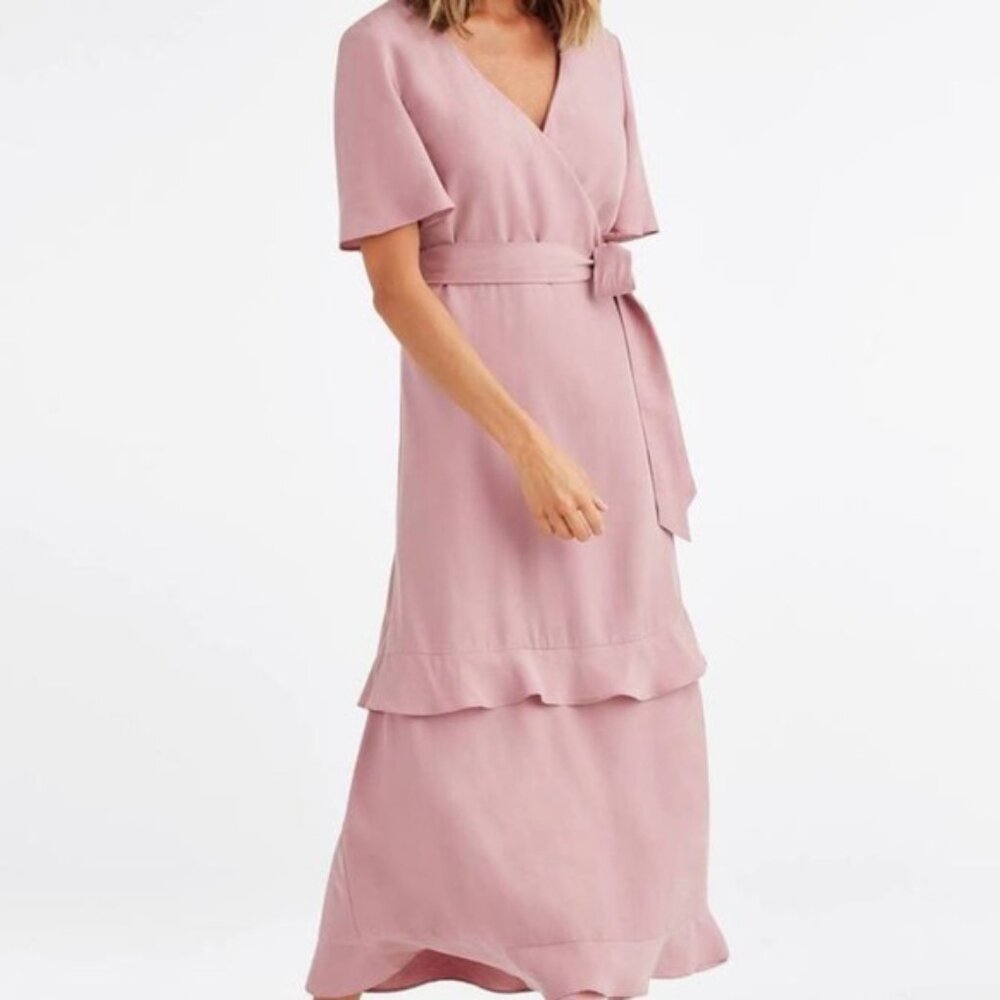 VETTA NWT Capsule The Wrap Dress Size Small Blush Tiered Convertible